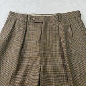 Peter Millar Brown Houndstooth Worsted Wool Pants